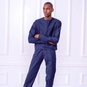 Cropped Shirt Jacket - Blue