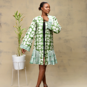 Ememe Adire Pleated Detail Jacket